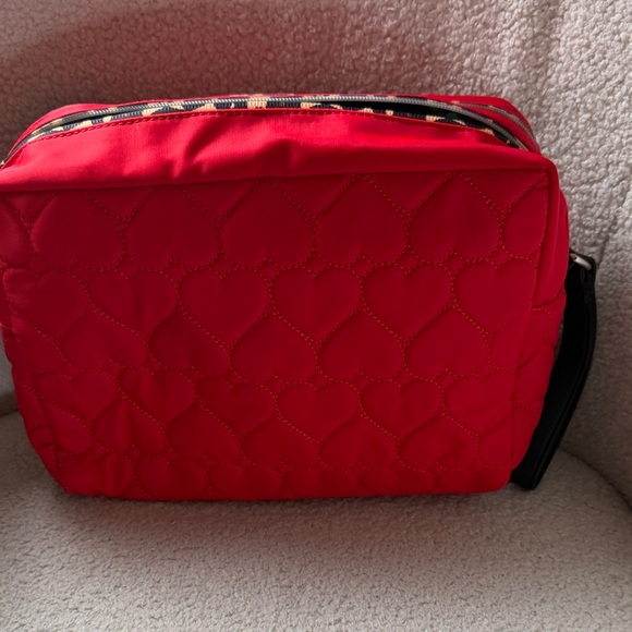 Betsey Johnson Red Heart Quilted Cosmetic Bag - Picture 2 of 9